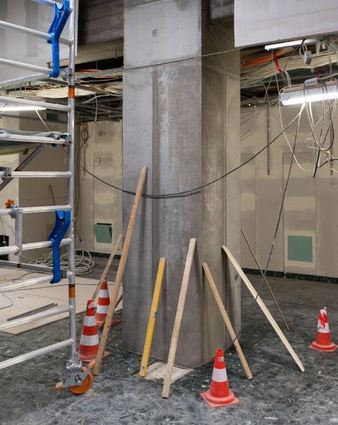 Doppelt so dick: Die Säulen werden verbreitert.