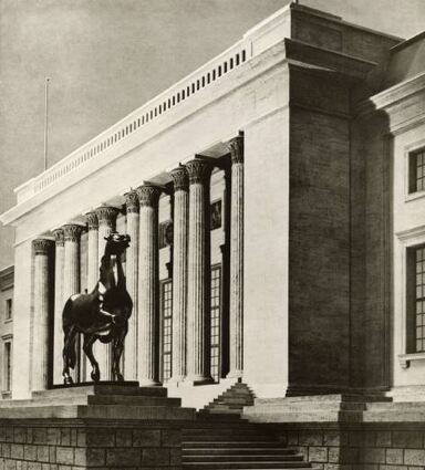 Dieses Modell zeigt die „Schreitenden Pferde“ in Berlin.