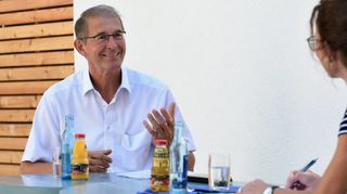 Bürgermeister Michael Kessler (l.) im Interview mit „MM“-Redakteurin Anja Görlitz.