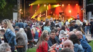 Beste Stimmung in Heddesheim beim Sommerfest am See: Livemusik, dichtes Gedränge und zum Abschluss das große Feuerwerk.