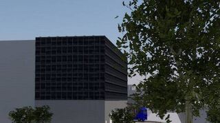So soll die Kältezentrale in der Einsteinstraße später aussehen. Sie erreicht 17,50 Meter Höhe und die Fassade besteht aus dunklen Photovoltaikelementen.