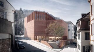 Geplant ist ein in Kuben gegliederter Neubau mit einer Fassade aus Sandstein. Ein Architektenbüro aus Stuttgart konzipierte den Entwurf.