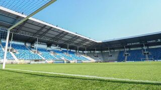Das Carl-Benz-Stadion in Mannheim, Heimstätte des Fußball-Drittligisten SV Waldhof.
