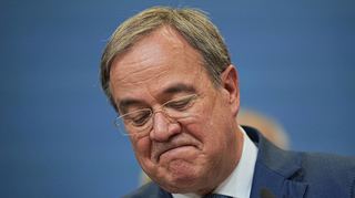 Ist mit dem Ergebnis der Union nicht zufrieden: CDU-Chef und Unionsspitzenkandidat Armin Laschet am Sonntagabend in Berlin.