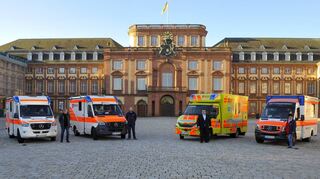 Verantwortlich für den Rettungsdienst: Wilhelm Salch ( v.l., JUH), Tobias Fellhauer (MHD), Joachim Schmid (ASB) und Christiane Springer (DRK).