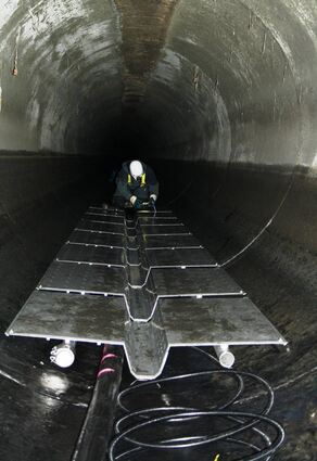 Solche Wärmetauschermodule sind im Abwasserkanal eingebaut, um das Pumpwerk Ochsenpferch zu heizen.