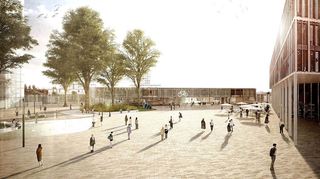 Das geplante Gebäude mit Fahrradparkhaus soll einen barrierefreien Zugang über den Lindenhof zum Hauptbahnhof ermöglichen.