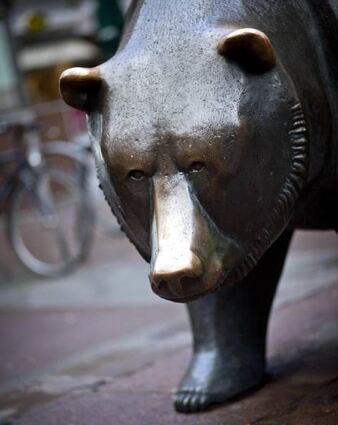 Der Bär ist an der Börse Symbol für fallende Kurse.