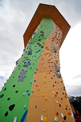 Der Kletterturm auf Franlin - hier noch in Fertigstellung.