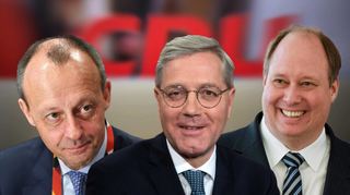 Wollen den CDU-Vorsitz übernehmen: Friedrich Merz (v.l.), Norbert Röttgen und Helge Braun.