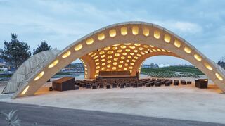 Von der Natur inspiriert und weltweit einzigartig: Der Holzpavillon, der in Heilbronn für Veranstaltungen diente und wiederverwendet wird.