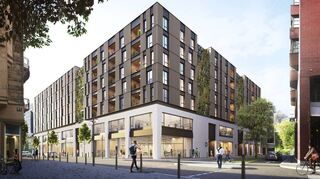 Viel Holz und eine in Abschnitten begrünte Fassade – so soll „New 7“ in N 7 nach dem Teilabriss und Neubau aussehen.