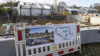 Die Baugrube ist ausgehoben: Hier entsteht der Neubau im Luisenpark.