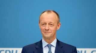 Friedrich Merz bei der Bekanntgabe der Mitgliederbefragung anlässlich der Wahl des neuen Parteivorsitzenden der CDU Deutschlands im Berliner Konrad Adenauer Haus.