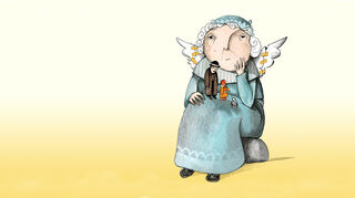Eine Illustration des Künstlers Mehrdad Zaeri für die Weihnachtsgeschichte "Engelbert" von Ingrid Noll.