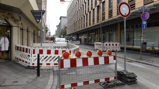 Der Umbau der Seitenstraße bei P 2/P 3 ist mittlerweile fertig.