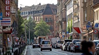 Blick in die Mittelstraße in der Neckarstadt-West.