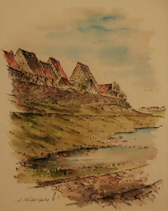 Das Aquarell von Ludwig Schäfer-Grohe zeigt den „Katze-Negga“.