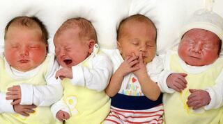 Die Wahl des Vornamens dürfte sie in diesem Moment eigentlich kaum bewegen: Unser Symbolbild zeigt wenige Stunden alte Babys auf einer Wochenstation.