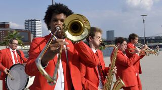The Marching Band beim Straßenmusikfestival in Ludwigshafen 2021 – auch ein Konzept für die Mannheimer Innenstadt?