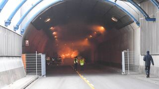 Die Aufnahme entstand bei den Brandversuchen im Fahrlachtunnel im November.