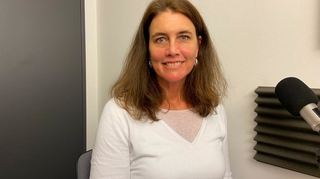 Stadtraumservice-Leiterin Alexandra Kriegel im Podcaststudio.
