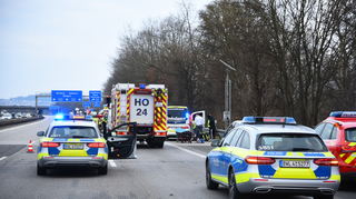 Wegen einem Unfall auf der A6 ist die Fahrbahn teils gesperrt.
