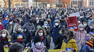 Während der Demonstration musste die ganze Zeit Maske getragen werden.