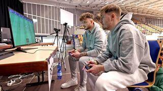 Lieferten sich ein spannendes Finale: Davide Buttaccio (l.) und Moritz Leiner.