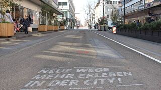 Autofreie Zone: Der Fußgängerbereich am Ende der Freßgasse zwischen P 1 und Q 1.