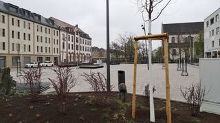 Die „Neue Mitte“ Waldhof: Der umgestaltete Taunusplatz soll Bürgern als Naherholungsfläche dienen.