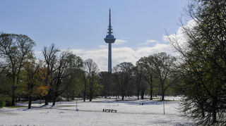 In Mannheim wird es kalt, mit Schneefall - wie hier im April 2022 -  ist aber eher nicht zu rechnen.