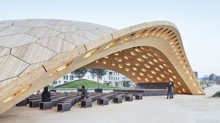 Weltweit einzigartig: der Holzpavillon.