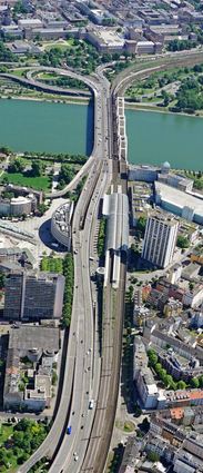 Eine Luftbildaufnahme von der Hochstraße Süd.