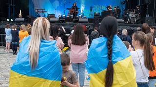 Solidarität, aber auch Identität. Viele Ukrainer sind selbst zu "Sound of Peace" nach Mannheim gekommen.