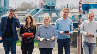 Das Wirtschaftsteam des „MM“ im Mannheimer Hafen: Walter Serif (v.l.), Tatjana Junker, Bettina Eschbacher, Christian Schall und Alexander Jungert.