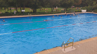 Im Sandhofener Schwimmerbecken stehen 6 Bahnen zur Auswahl.