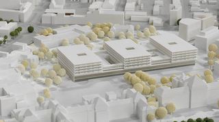 Der siegreiche Entwurf aus München zieht die drei neuen Gebäudekomplexe ins Zentrum des weitläufigen Klinikum-Areals. Hier sollen die Operationssäle samt Intensivstation konzentriert werden.