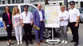 Ansprechpartner aus dem Rathaus (v.l.): Lena Lawinger, Michaela Truzzolino, Andreas Hinteregger, Christian Specht, Anja Bischoff und Benjamin Ruf.