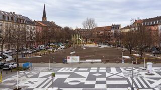 Der Neumarkt als zentraler Platz in der Neckarstadt-West.