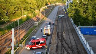 Aufnahmen von der Mannheimer Unfallstelle am Sonntagabend.