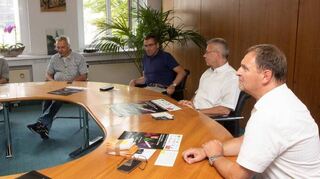 Informieren bei einer Pressekonferenz über die geplante Veranstaltung (v.l.): Hummel, Joachim Sum, Nikolaus Selzer, Gottfried Störmer und Frank Kaus.