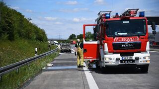 Die Feuerwehr am Einsatzort.