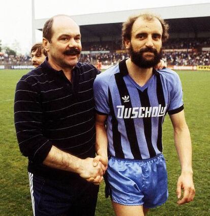 Trainer Klaus Schlappner schätzte Rainer Scholz (re.) besonders.