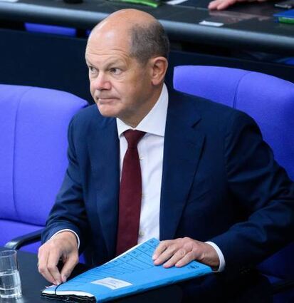 Bundeskanzler Olaf Scholz im Deutschen Bundestag.