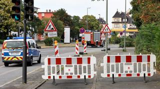 Wie hier werden weite Teile der Innenstadt wegen der Bombenentschärfung abgeriegelt.