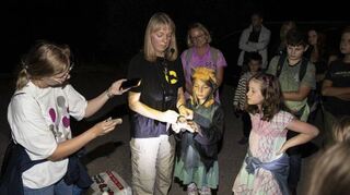 Fledermaus-Nacht: Andrea Hartkorn (Mitte) erklärt, wie die Säuger ticken.