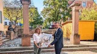 Vorfreude auf das Altstadtfest bei den Hauptverantwortlichen Petra Liebig und Bürgermeister Stefan Schmutz.