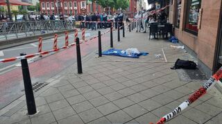 Anfang Mai am Marktplatz: Nach dem Vorfall hatte die Polizei den Ort des Geschehens abgesperrt.