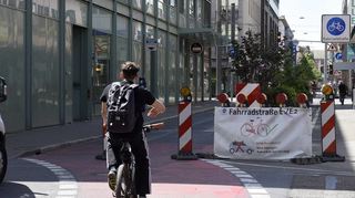 Mit dem Verkehrsversuch ist in diesem Jahr in E 1/E 2 eine weitere Fahrradstraße hinzugekommen.